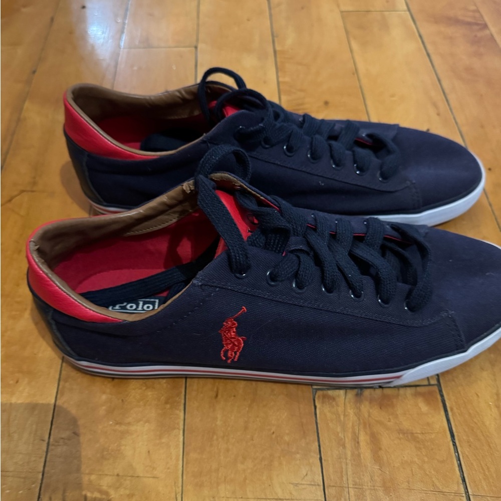 Polo by Ralph Lauren Men's Black and Red Sneakers